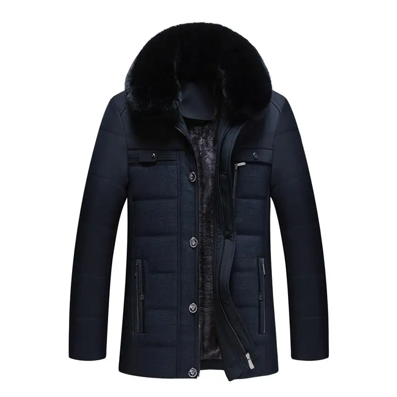 Winter Coat Men Fashion Long Jackets Clothes Parkas Mens Overcoat Fur Collar Thickening Down Luxury Brand Clothing | Мужская одежда