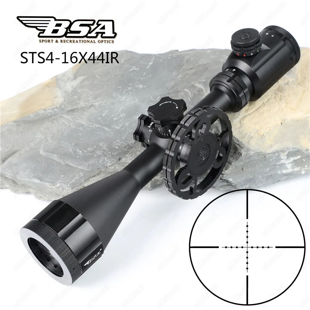 BSA STS 4 16x44 ИК тактический оптический прицел RGB подсветкой Стекло сетка Охота