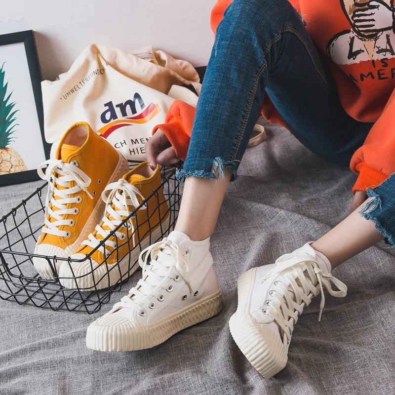 Кеды женские холщовые дышащие высокие кроссовки повседневная обувь на плоской