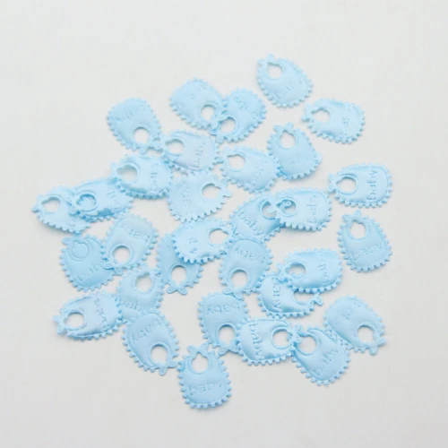 Bib Blue 100 шт детские розовые голубые тканевые нагрудники соска для кормления конфетти на день рождения для мальчиков/девочек вечерние аксессуары - Цвет: Bib Blue