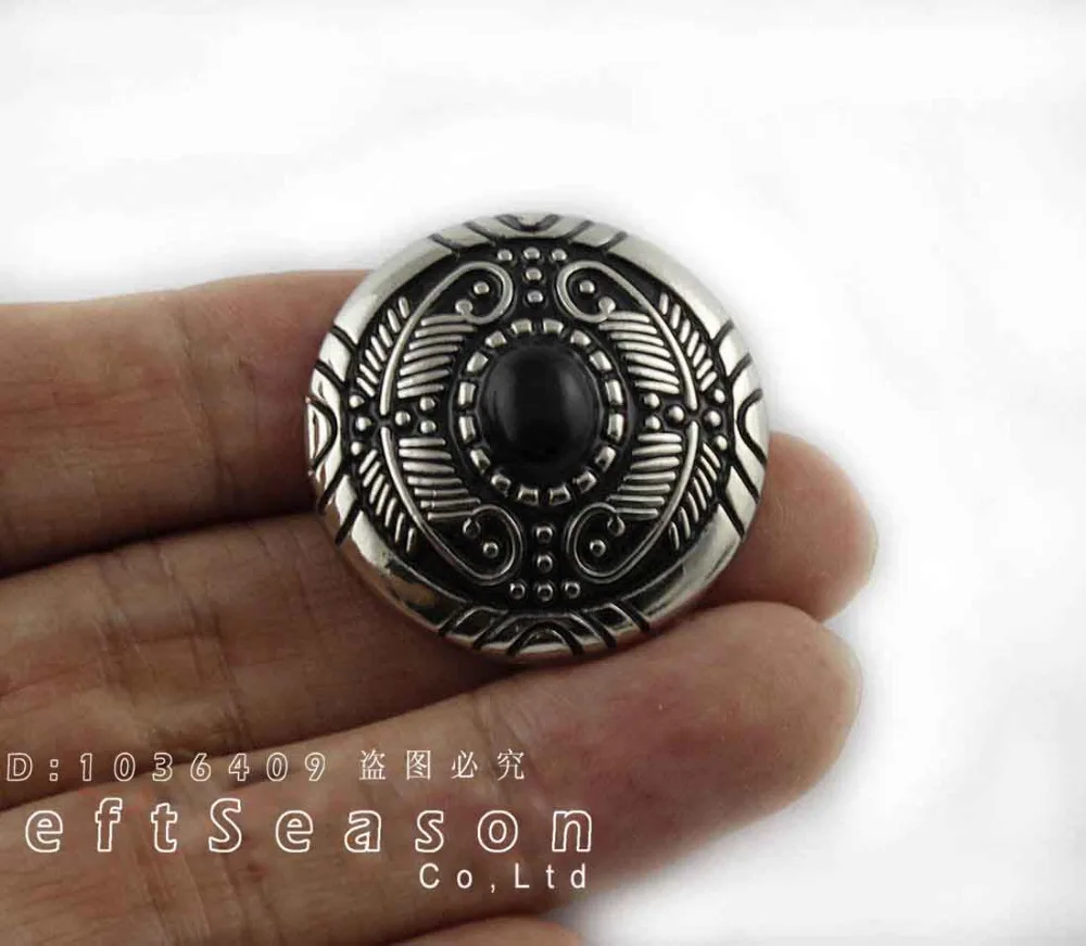 3 шт западные серебряные черные бирюзовые Conchos старинные Кожевенные ремесла Винт Назад