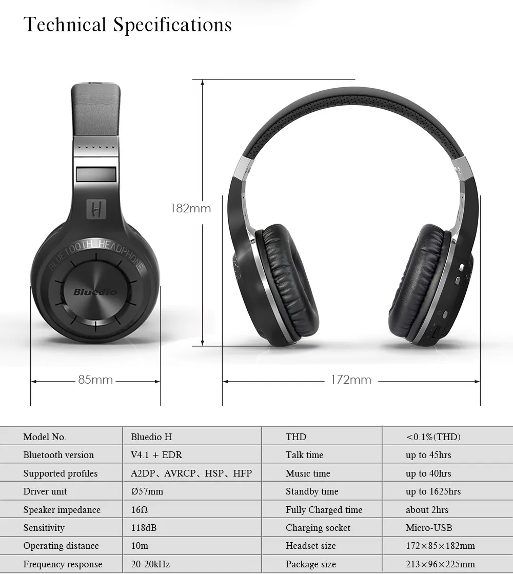 Bluedio HT V5.0 Bluetooth наушники Беспроводная стерео звук удобная гарнитура с микрофоном для звонков и музыки