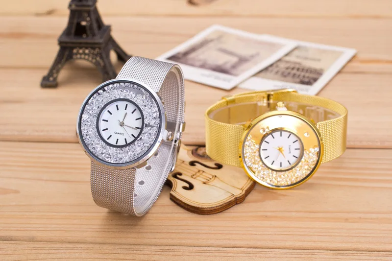 Новинка 2017 года модные повседневные Роскошные Брендовые женские часы с сетчатым