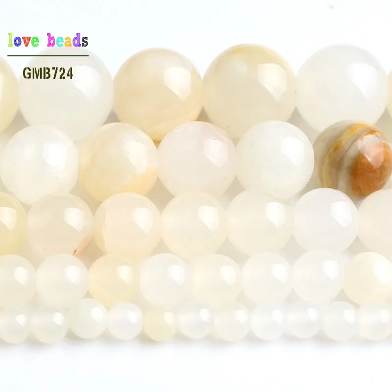 Natural Flower Light Yellow Stone Round eads for Jewelry Making Diy Bracelet 15'' Strand 4/6/8/10/12mm Persian Jades | Украшения и