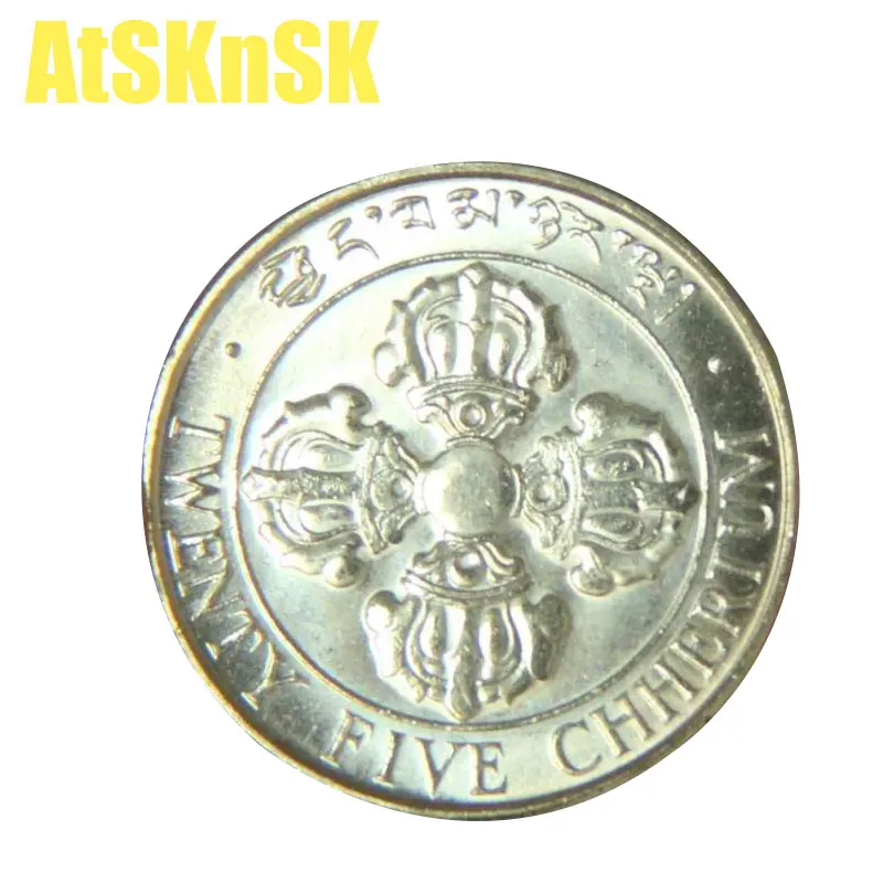 AtSKnSK 22 мм двойной рыбы бутан 25 Chherium памятная монета коллекция Книги по искусству