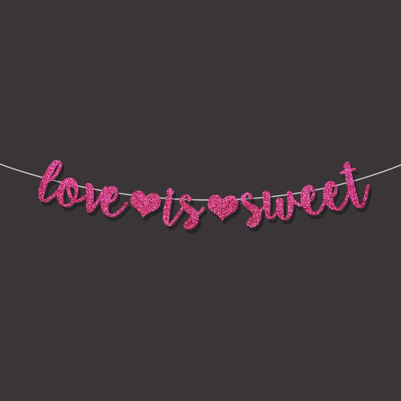 Love is sweet с сердцем Свадебный баннер табличка свадебный душ реквизит для фотосессии девичник вечерние украшения обручение золотой блеск декор