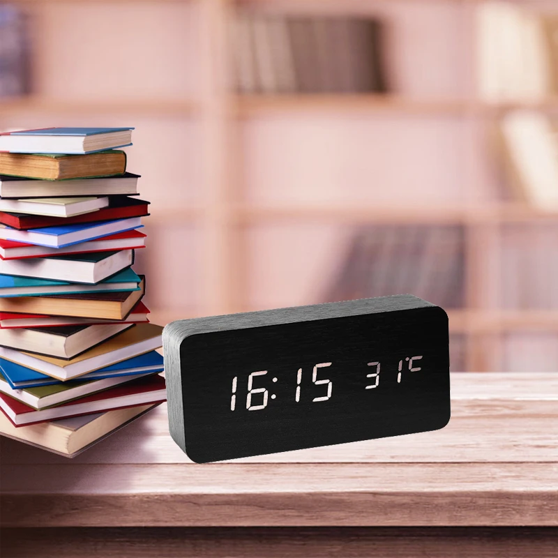 2017 Новый современный деревянный светодиодный дисплей USB/батарея стиль бесшумный