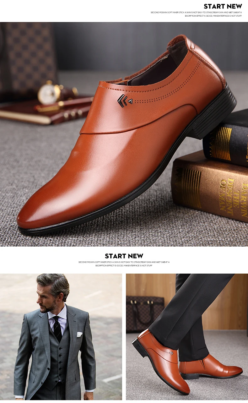Новые мужские качественные кожаные туфли; Zapatos de hombre; размеры 38-44; черные кожаные мягкие мужские модельные туфли