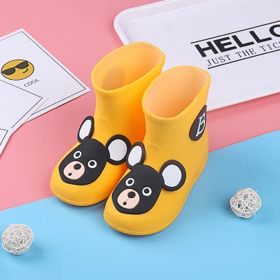 SHOES Детские резиновые детские сапоги из ПВХ для маленьких девочек; желе; милая дождевая обувь с бантом; плащи; сезон весна-лето; для сохранения холода; сезон осень-зима - Цвет: SHOES
