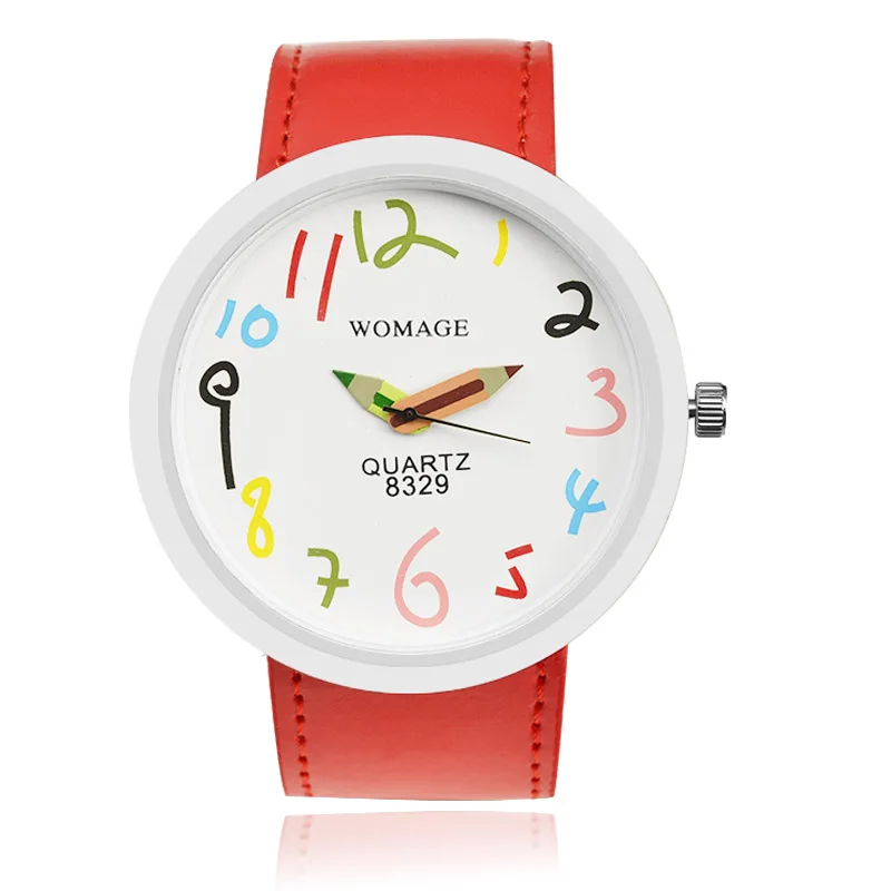 Pointer Design Kids Wristwatch Colorful Big Dial Girl Clock Boys Relogio Infantil