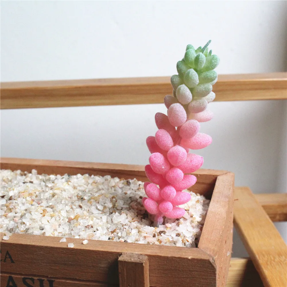 1 шт. Флокирование искусственные растения ненастоящие бонсай из суккулентов