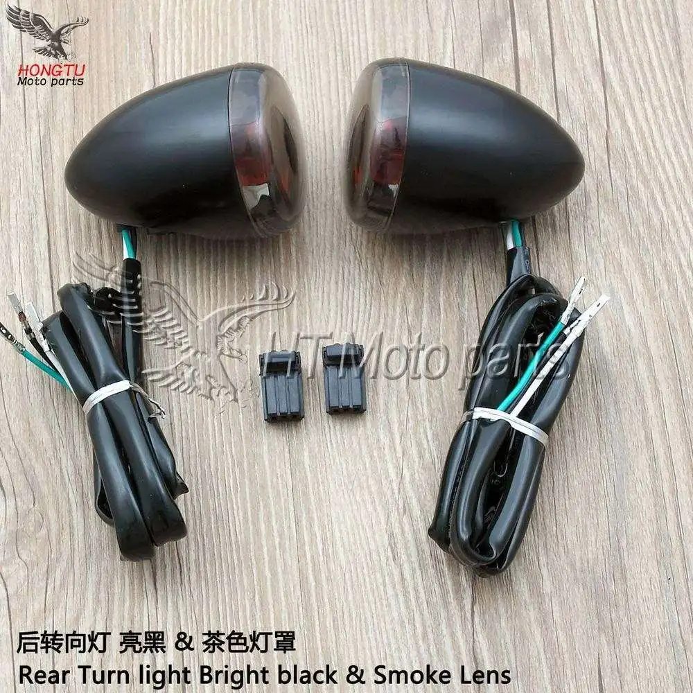 Rear smoke black Мотоциклетная Высококачественная Передняя Задняя Поворотная лампа для Harley Softail Dyna Sportster Fat Boy V-Rod XL883 XL 883 1200 - Цвет: Rear smoke black