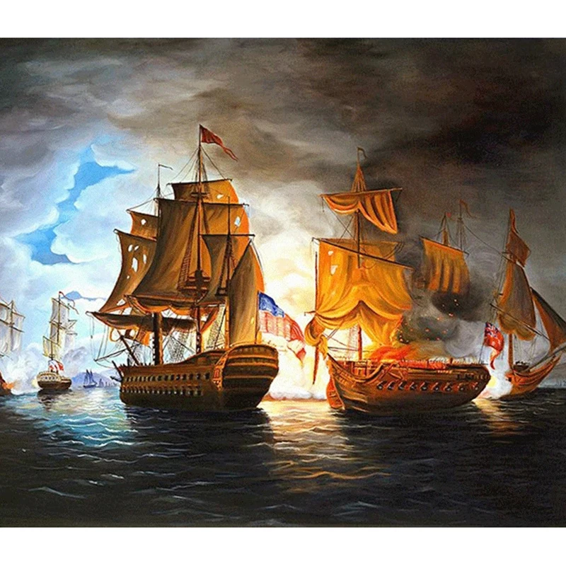 Новый алмазная живопись 5D сделай сам &quotМорские Пейзажи с судном&quot Мозаика