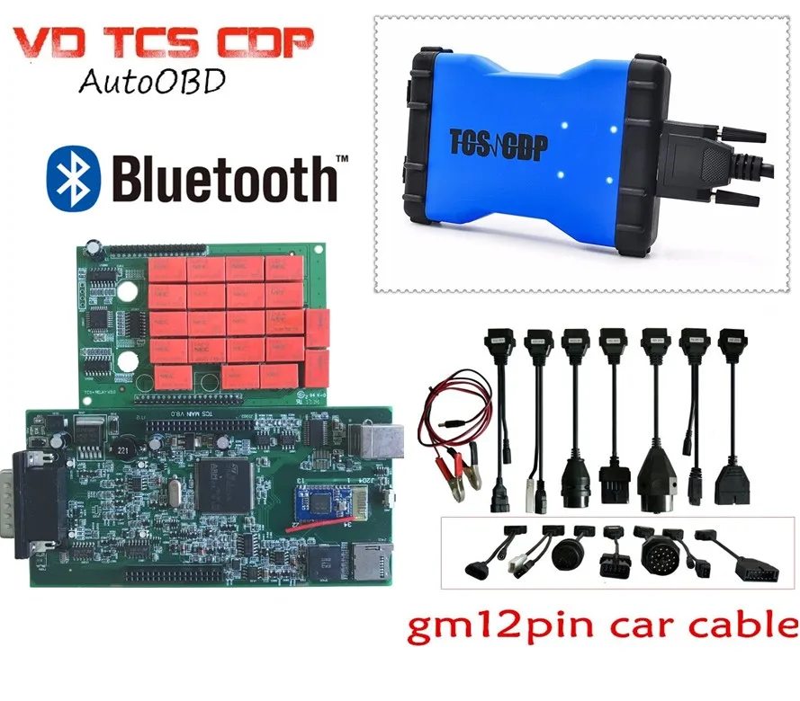 DHL 2018 Лучшие новый дизайн зеленая доска + gm12pin Автомобильный Кабель VD TCS CDP Pro