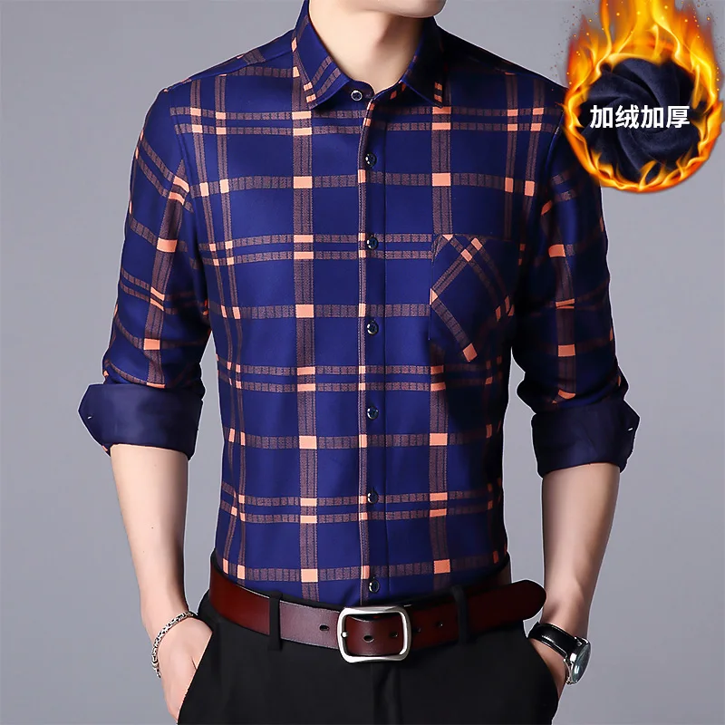Популярная мужская рубашка на осень и зиму 2017 Новые повседневные модные мужские
