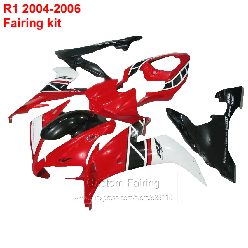 

Abs Fairings For YAMAHA YZFR1 04 05 ( Red White Black ) 2004 2005 2006 Injection fairing kit SZ82