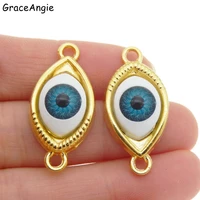 10pcslot retro god eye evil blue eyes bracelet charms connector alloy necklace pendant jewelry diy making accessories 30157mm