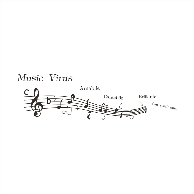 Музыкальные вирусные настенные наклейки amabile cantabile для гостиной diy настенный