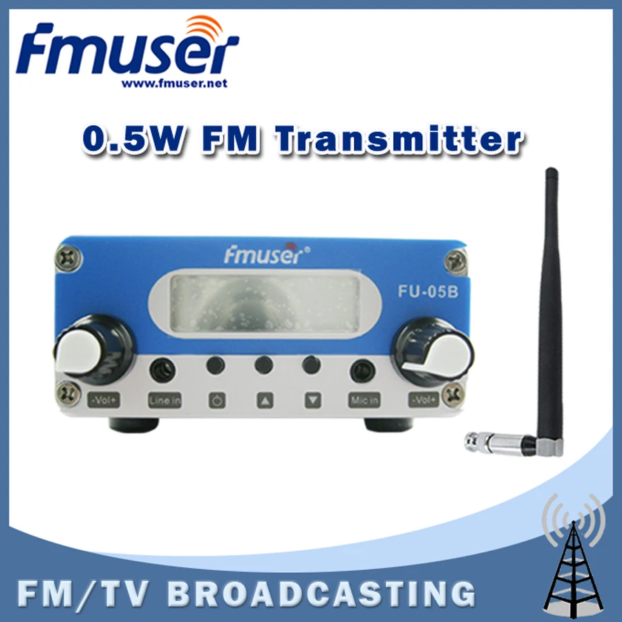 Бесплатная доставка FMUSER fu 05b синий 0.5 Вт fm Радио передатчик с короткой антенной