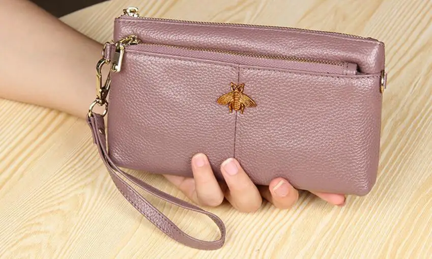 Кошелек женский брендовый дизайн Portefeuille femme из натуральной кожи кошелек-клатч