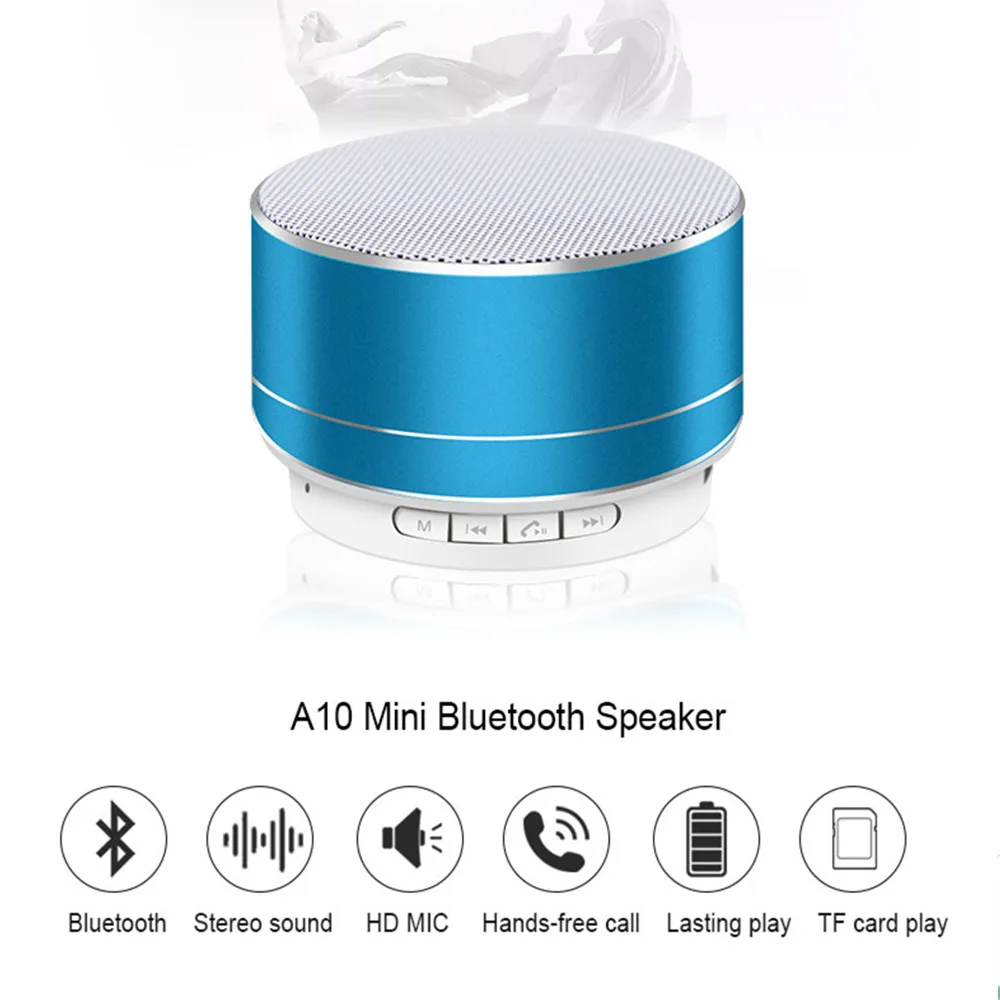 Metal Wireless Bluetooth Speaker LED Lights Mini Portable Subwoofer Soundbox with Mic TF Card AUX MP3 Music Player Loudspeaker |