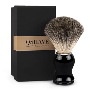 Qshave человек чисто барсук волос Кисточка для бритья 100% первоначально для Бритвы край Предметы безопасности Прямые классические Предметы безопасности Бритвы 11.5 см x 5.2 см