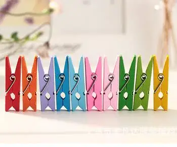 Nova DIY 20 штук Мини Цветной деревянные зажимы одежда фото зажим для бумаги Peg Pin
