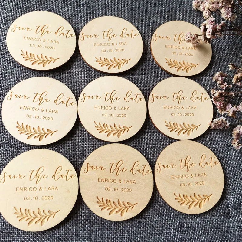 Персонализированные деревянные резная древесина ручной работы магниты для