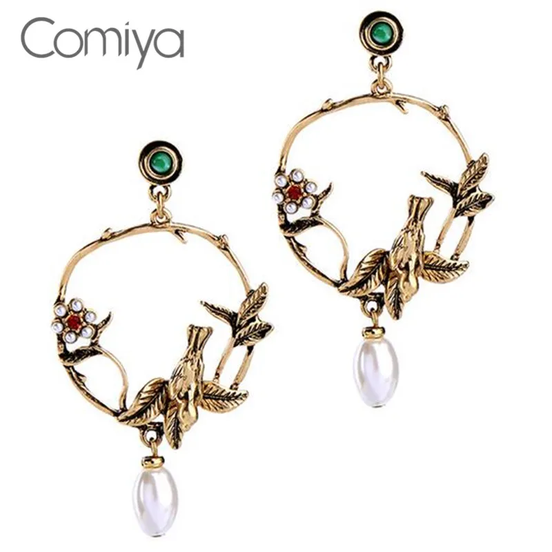 Женские серьги подвески Comiya Brinco Longo Aros De Plata Envio Gratis в античном золотистом цвете с