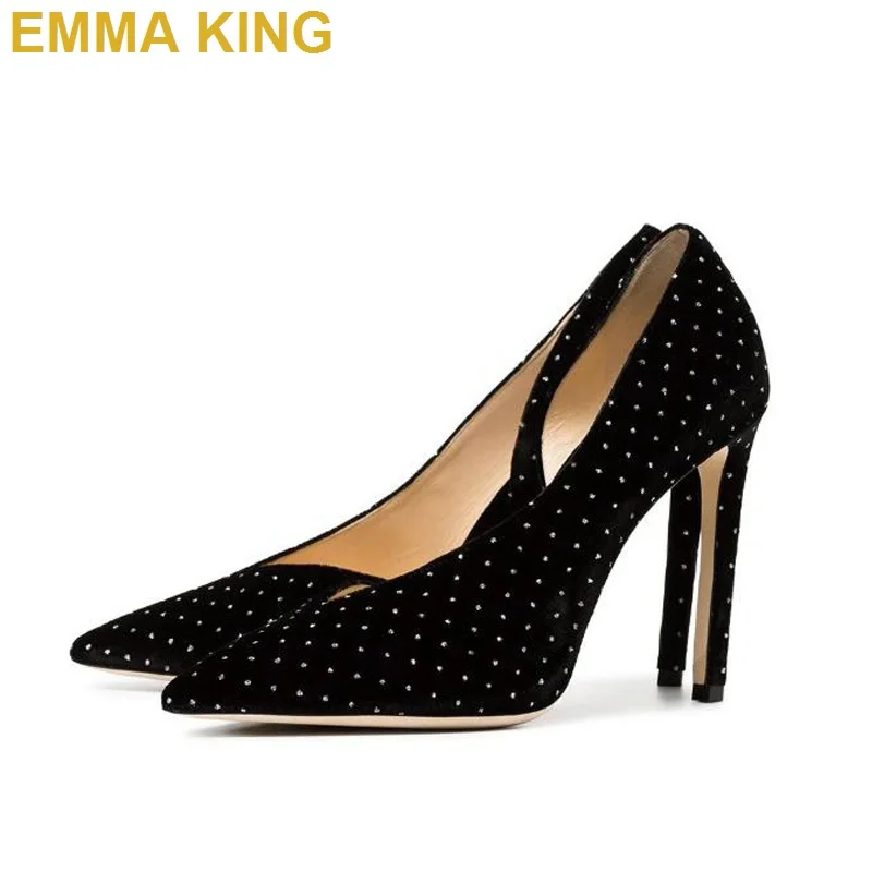 EMMA KING 2019 Womne туфли-лодочки с острым носком вечерние свадебные туфли Пикантные на