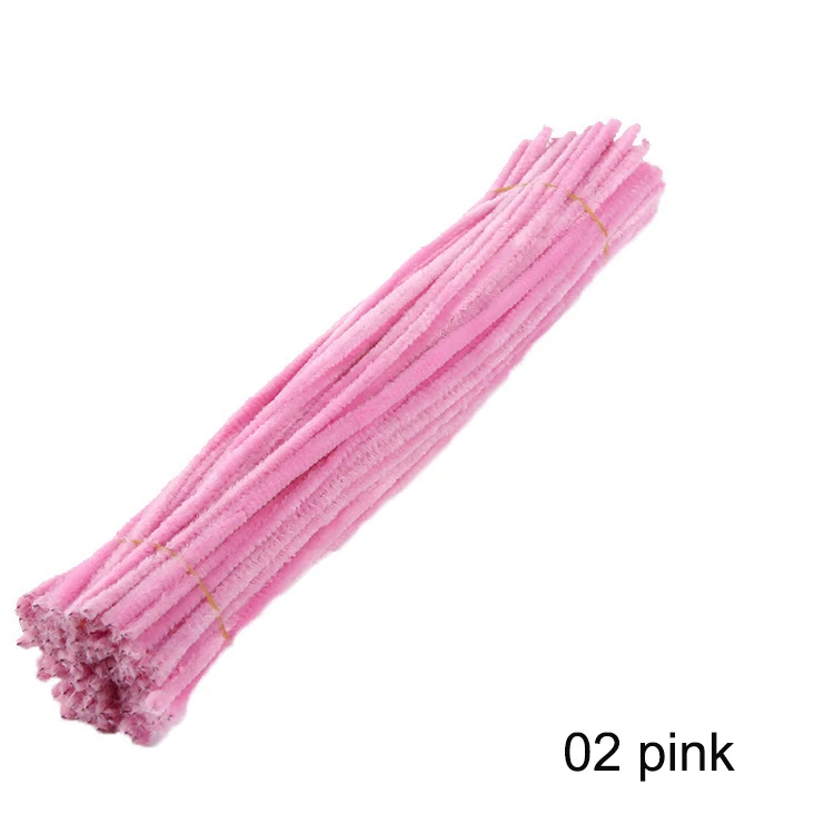 02 pink 50 шт. 30 см Красочные Синели стебли трубы Очистители детские развивающие игрушки ручной работы Рождество День рождения Декор DIY ремесло поставки - Цвет: 02 pink