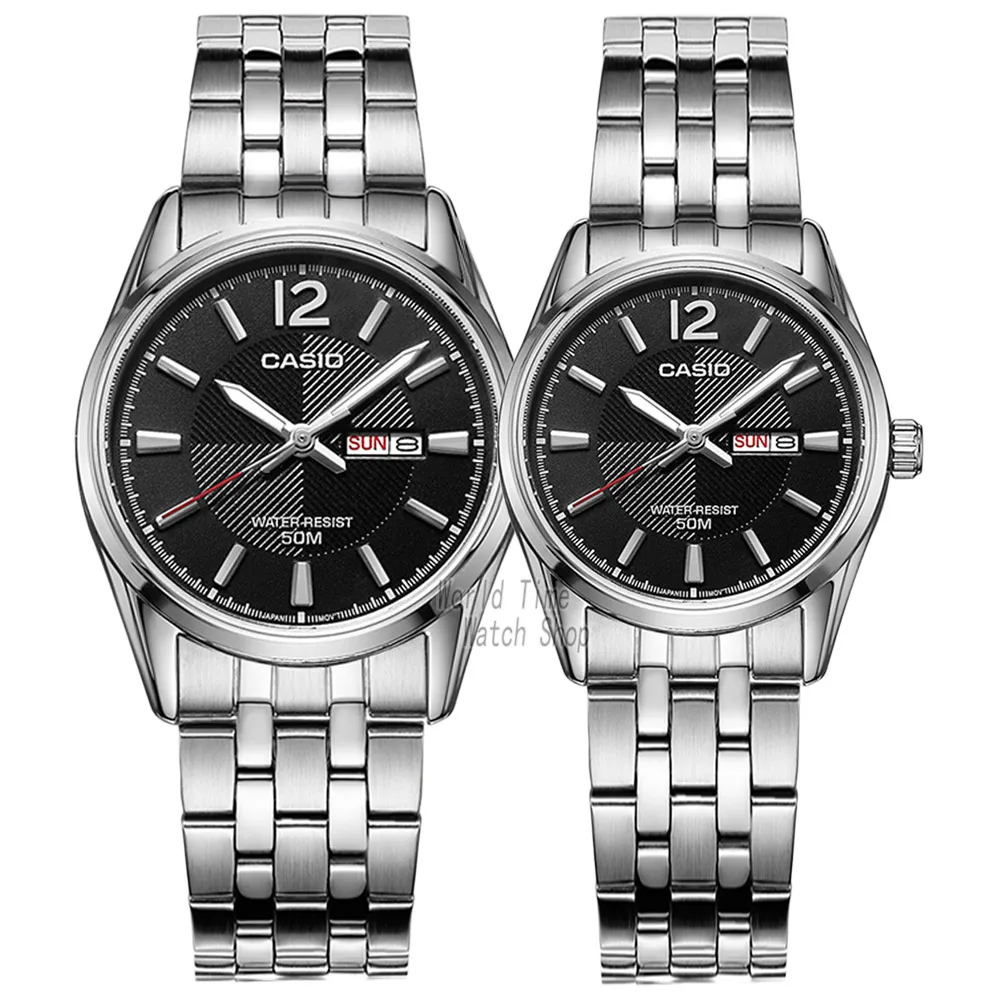 Мужские часы Casio Мужские часы Set Top Brand Роскошные женские часы Кварцевые наручные часы Спортивные мужские часы Водонепроницаемые женские часы Luminous Pair Design Model relogio feminino masculino reloj hombre - Цвет: 1335D1A-1335D1A