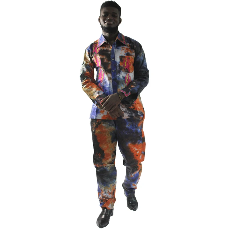 Африканская одежда MD мужские топы и брюки комплект из 2 предметов наряд костюм 2021