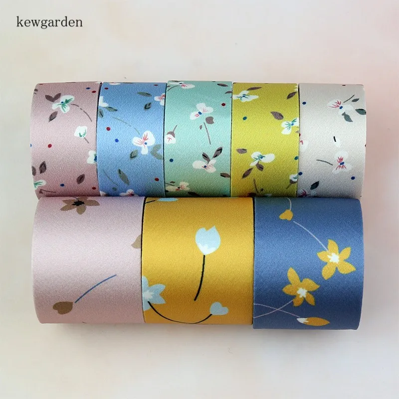 Kewgarden 1 5 &quot1&quot 3/8 &quotЦветочная ткань атласная лента DIY брошь серьги аксессуары для