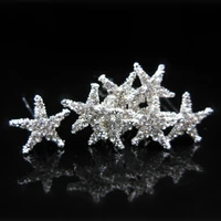 12pcs new fashion silver starfish bridal wedding prom crystal rhinestone hair pins hair clip hair accessories hair ornament