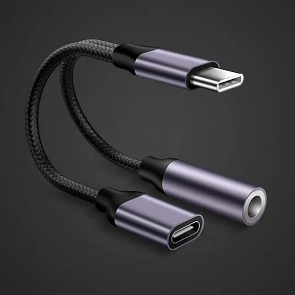 Адаптер для наушников ACCEZZ usb type C до 3,5 мм для samsung S10 Plus Xiaomi Mi9 huawei, зарядный музыкальный кабель USBC - Цвет: Gray