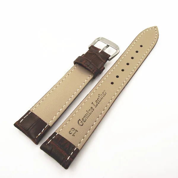 Прибыл 1 шт. 18 мм подлинная коровья кожа часовой браслет часы ремень кофе цвет