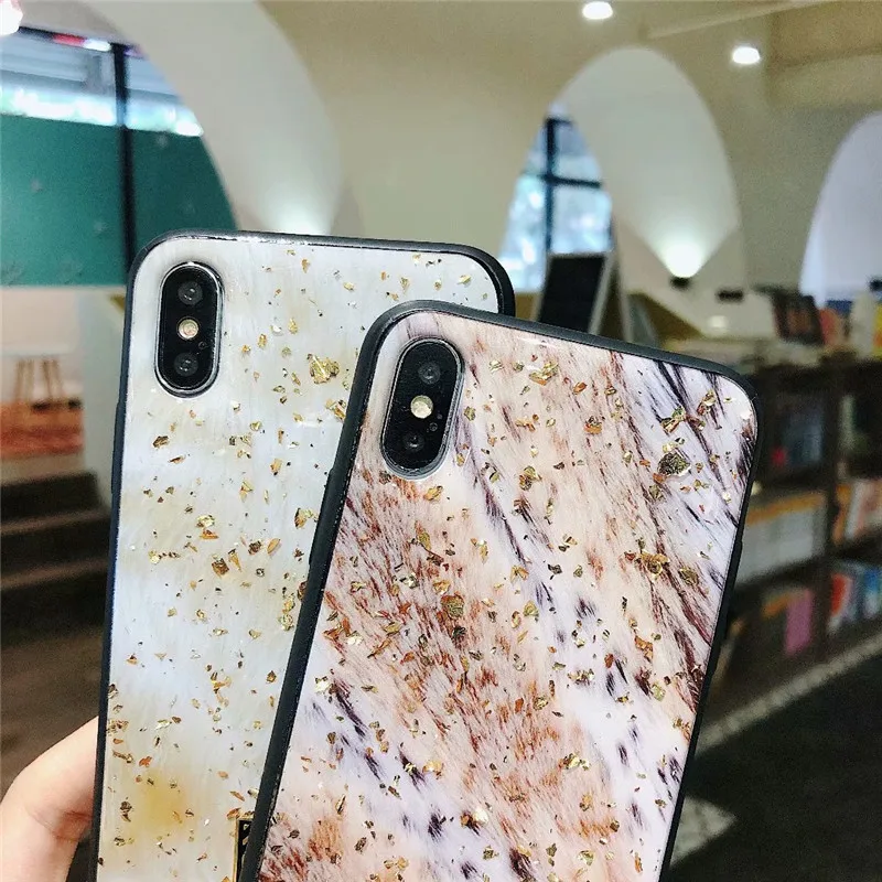 Для iphone x accesorios 7 8 10 X XR XS Поддержка под мрамор road золотой фольги эпоксидной carcasa
