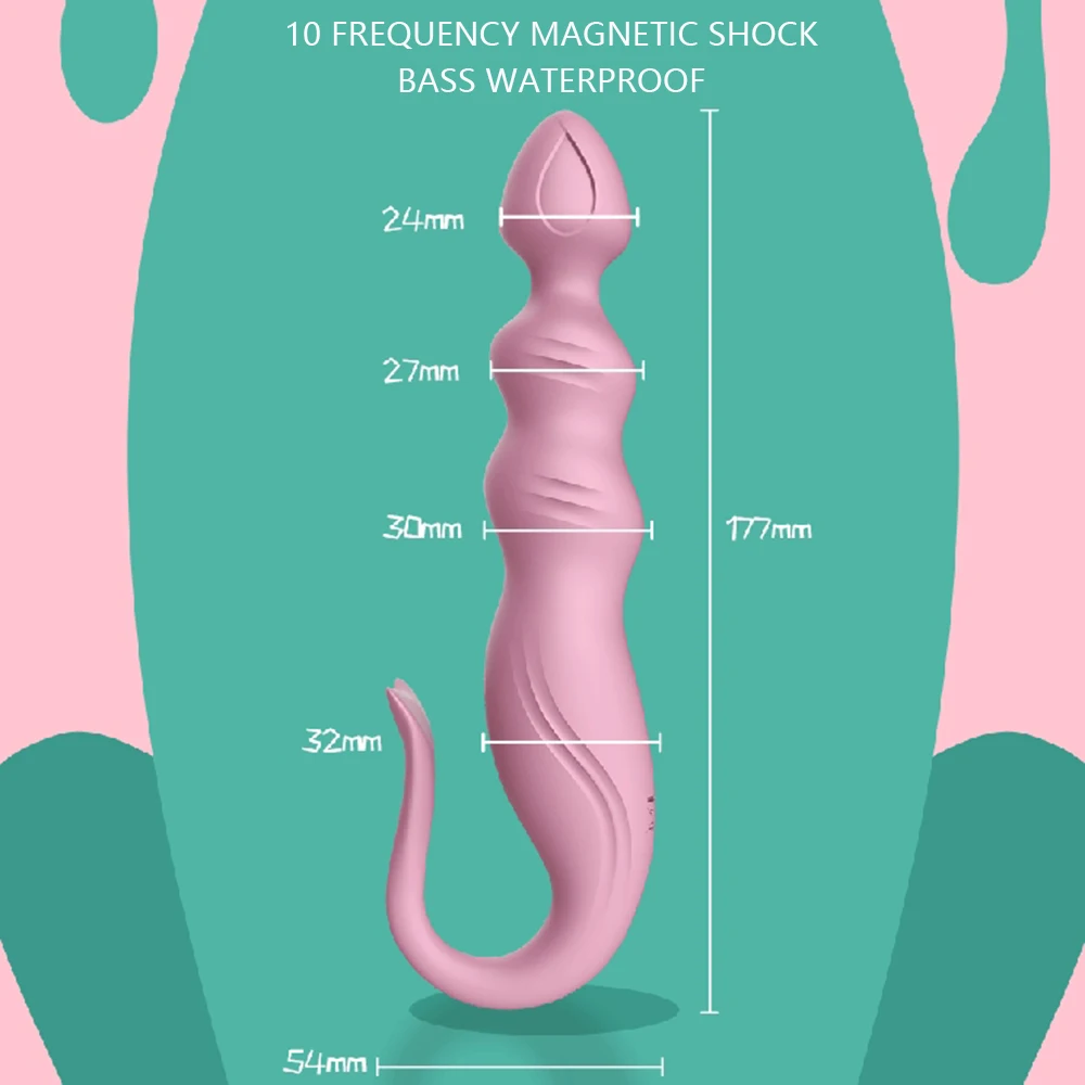 Anal Vibrator Dildo Vibrating Prostate Massager Men Plug Erotic Beads 10 Stimulation Butt Anus Silicone Sex Toys |