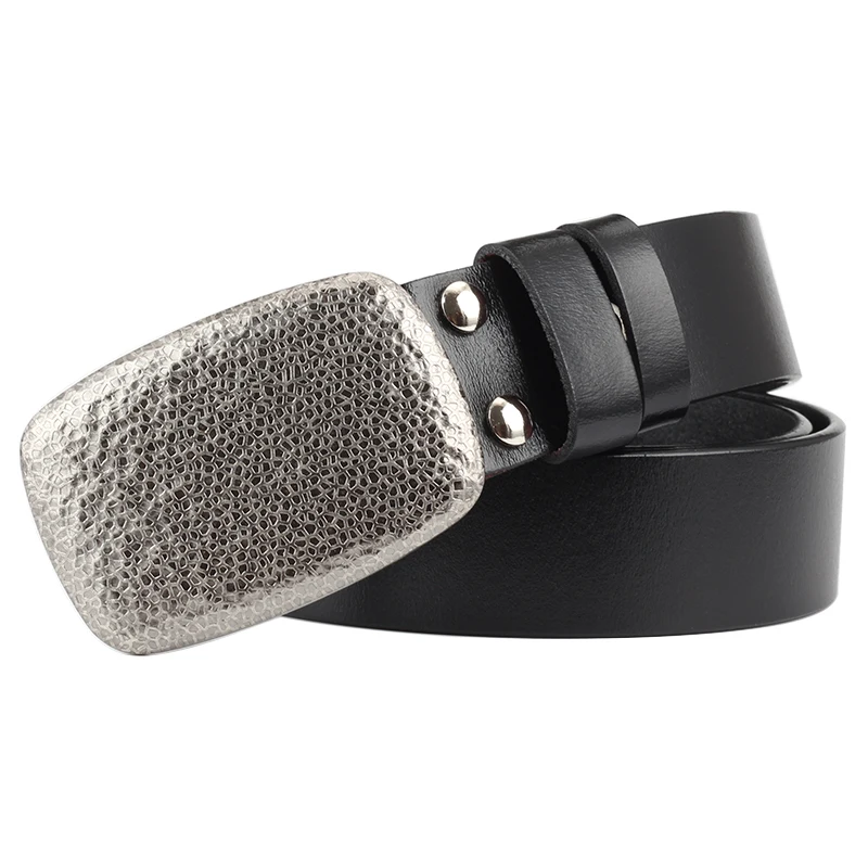 alloy belt buckle leisure leather belt men