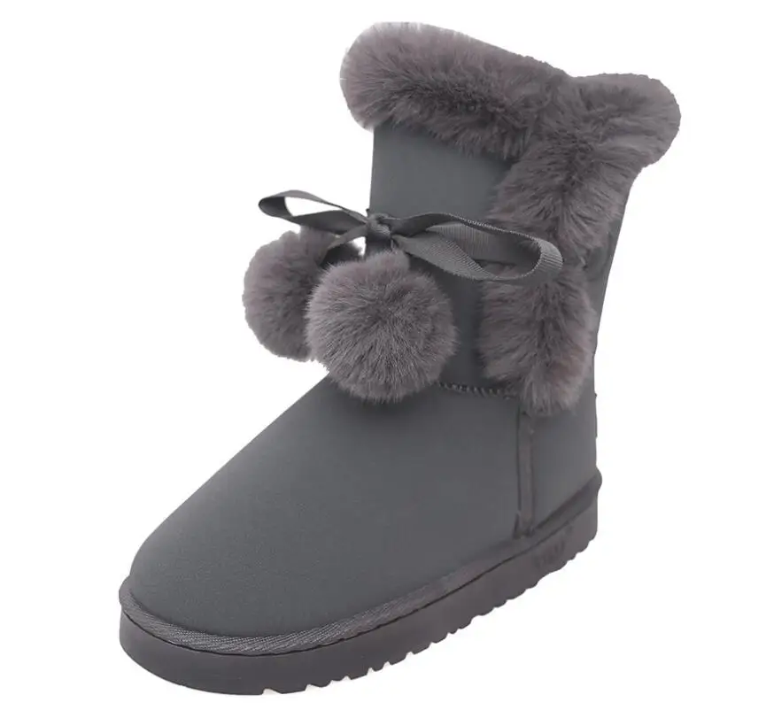 XEK теплые меховые женские зимние сапоги Милая замшевая зимняя обувь до середины
