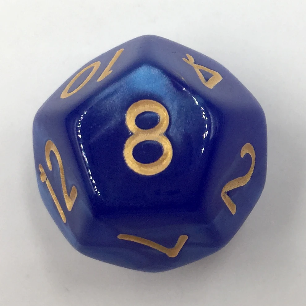 Rollooo Dice Marble Blue with Gold Numbers D4 D6 D8 D10 D% D12 D20 7-Dice Set | Спорт и развлечения