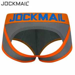 Трусы-стринги JOCKMAIL мужские, пикантное нижнее белье без дна, стринги, Короткие трусы-танга, с открытой спиной, с открытой промежностью