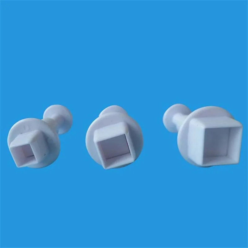 3 шт./компл. квадратный Fondant (сахарная) резец плунжера пластиковый нож для печенья