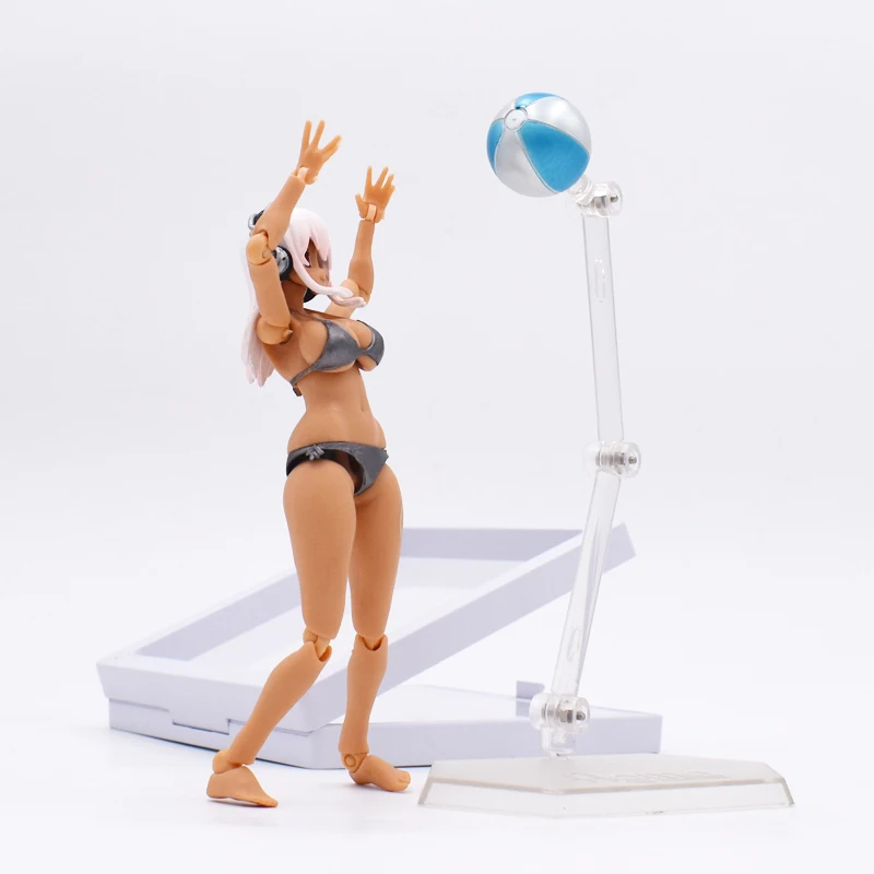Японские пикантные аниме Рисунок Figma EX-023 анимации Супер Sonico Плавание загорелые Girl ПВХ фигурку Смола Коллекция