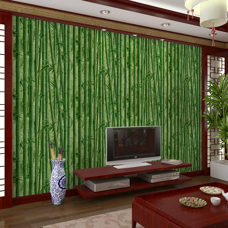 

3D бамбуковые обои для ресторана, чайного дома, гостиницы, коридора, фоновая декорация для телевизора, настенные бумаги в классическом китай...