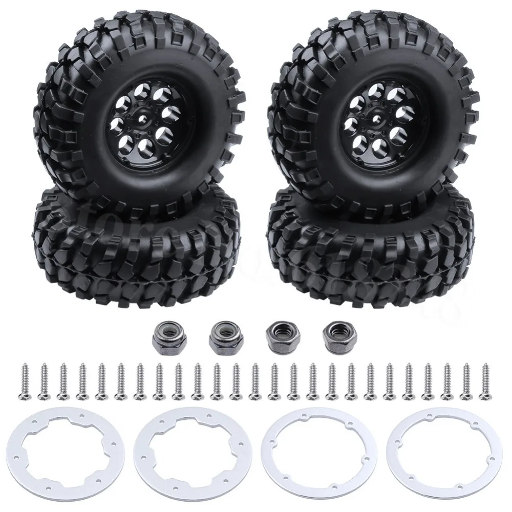 4 шт. Резина 1 9 &quotBeadlocks колеса и шины 96 мм для Радиоуправляемая модель axial SCX10 RC4wd