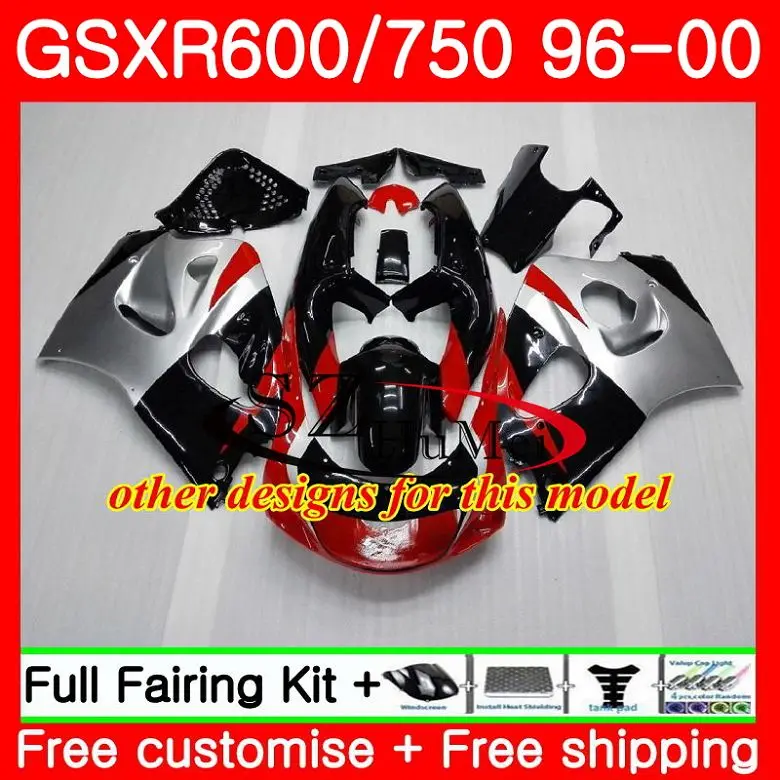 Корпус для SUZUKI GSX-R600 GSXR 600 750 SRAD 27SH20 black flames GSXR750 96 97 98 99 00 GSXR600 1996 1997 1998 1999 2000