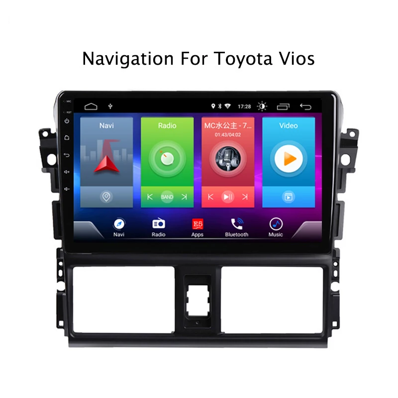 Полный сенсорный автомобильный Android 8,1 радио плеер для TOYOTA Vios Yaris автомобиля gps навигация Видео Мультимедиа Встроенный Bluetooth