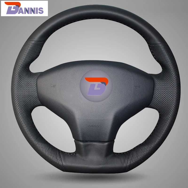 

BANNIS Black Artificial Leather DIY Hand-stitched Steering Wheel Cover for Citroen Elysee C-Elysee 2014 New Elysee